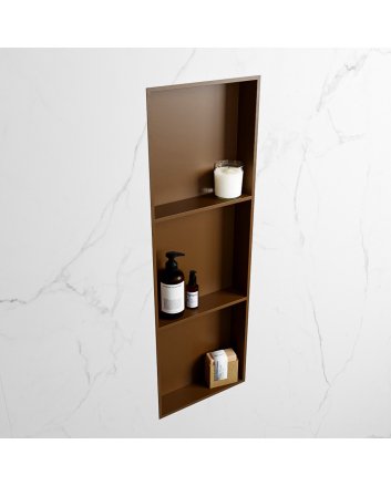 Mondiaz Easy Nis 89,5x29,5cm in solid surface kleur Rust | Rust. 3 vakken  geschikt voor in- of opbouw