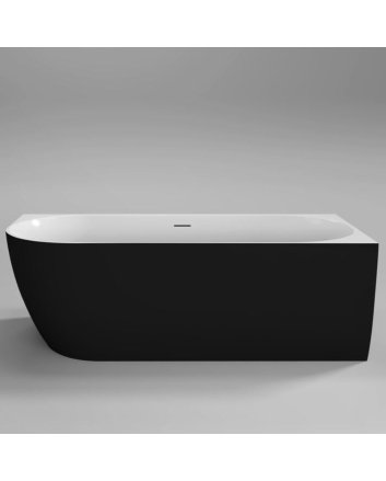 Sani DeLuxe Vrijstaand hoekbad Moon Zwart / Wit Rechts