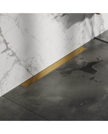 BRAUER Douchegoot met multifunctioneel rooster en flens voor wandmontage 7 x 80 goud geborsteld PVD