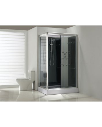 Sunshine rechts complete douchecabine 120x90x218 alu  5mm glas