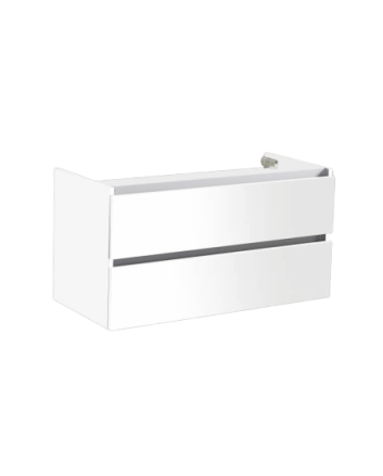 Sani DeLuxe Trendline onderkast met greeplijst aluminium 80 Mat Wit