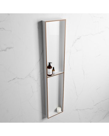 Mondiaz Easy Nis 89,5x29,5cm in solid surface kleur Rust | Talc. 2 vakken geschikt voor in- of opbouw