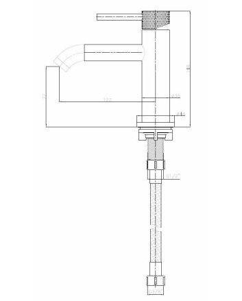 Ribbd fonteinkraan 1/2" geborsteld staal
