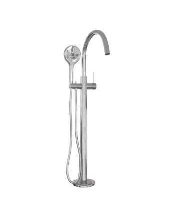 BRAUER Chrome Carving vrijstaande badmengkraan SET 02 met 3-standen handdouche en doucheslang chroom