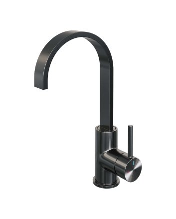 BRAUER Gunmetal Edition hoge opbouw wastafelmengkraan met draaibare platte uitloop model A gunmetal geborsteld PVD