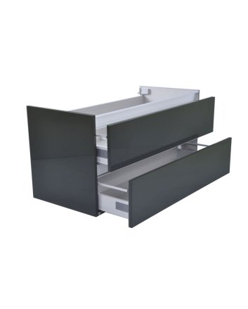 Vision onderkast met 2 laden 100 x 46 cm hoogglans grijs