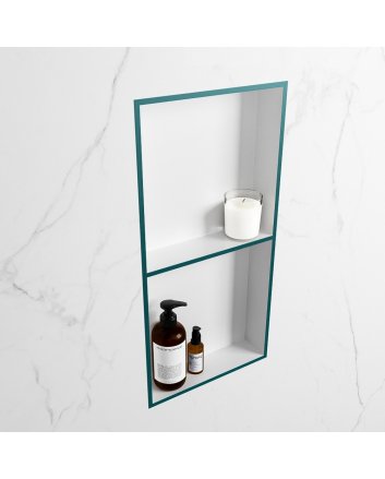 Mondiaz Easy Nis 59,5x29,5cm in solid surface kleur Smag | Talc. 2 vakken geschikt voor in- of opbouw