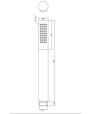 UniMatch staafhanddouche 1 stand geborsteld messing/mat zwart