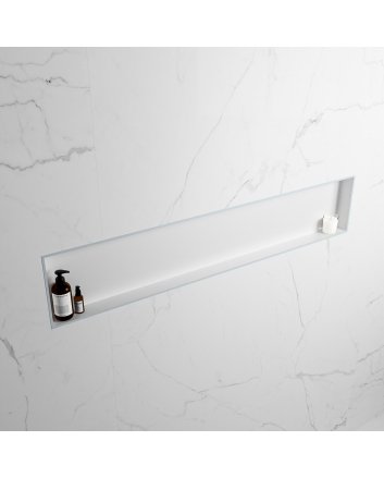 Mondiaz Easy Nis 149,5x29,5cm in solid surface kleur Clay | Talc. 1 vak  geschikt voor in- of opbouw