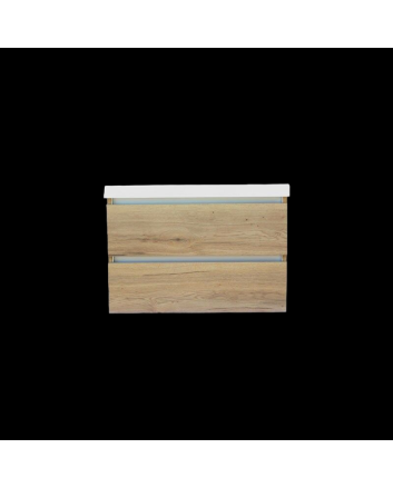 Sani DeLuxe Trendline basic onderkast met greeplijst aluminium 80 natural oak