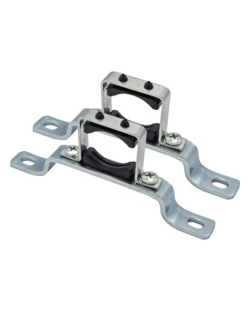 Enkele ophangbeugel voor verdeler messing vernikkeld 1" 2sts/set