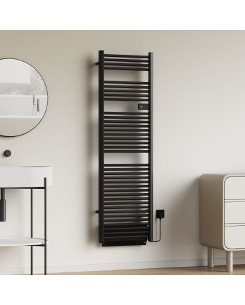 184x54 cm - 2000W - Mat Zwart - Programeerbaar Thermostaat - Blower - Comforta Elektrische Hanndoekradiator Ventilator