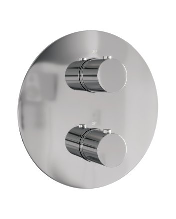 BRAUER Chrome Edition 3-weg inbouwthermostaat rond met in- en afbouwdelen chroom
