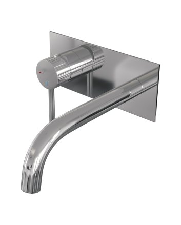 BRAUER Stripe inbouw wastafelmengkraan met gebogen uitloop en afdekplaat model A2 chroom