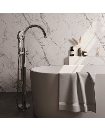 BRAUER Stripe vrijstaande badmengkraan SET 02 met 3-standen handdouche en doucheslang chroom