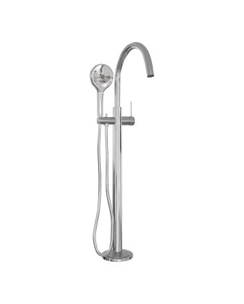 BRAUER Stripe vrijstaande badmengkraan SET 02 met 3-standen handdouche en doucheslang chroom