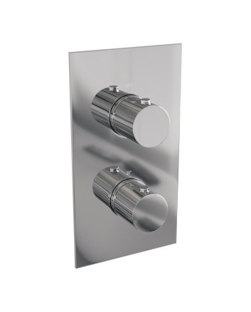 BRAUER Stripe 3-weg inbouwthermostaat rechthoekig met in- en afbouwdelen chroom