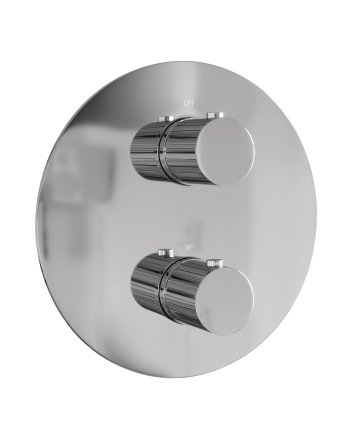 BRAUER Stripe 3-weg inbouwthermostaat rond met in- en afbouwdelen chroom