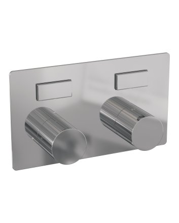 BRAUER Stripe 2-weg inbouwthermostaat met drukknoppen met in- en afbouwdelen chroom
