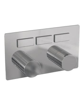 BRAUER Stripe 3-weg inbouwthermostaat met drukknoppen met in- en afbouwdelen chroom
