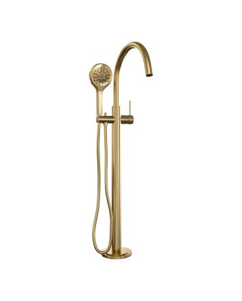 BRAUER Stripe vrijstaande badmengkraan SET 02 met 3-standen handdouche en doucheslang goud geborsteld PVD