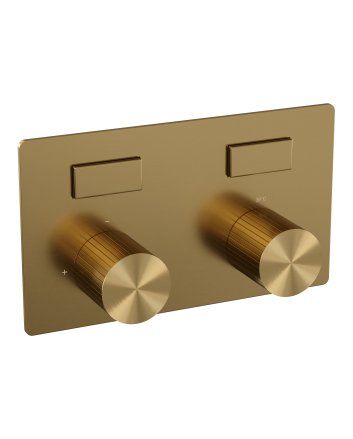 BRAUER Stripe 2-weg inbouwthermostaat met drukknoppen met in- en afbouwdelen goud geborsteld PVD