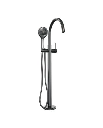 BRAUER Stripe vrijstaande badmengkraan SET 02 met 3-standen handdouche en doucheslang gunmetal geborsteld PVD