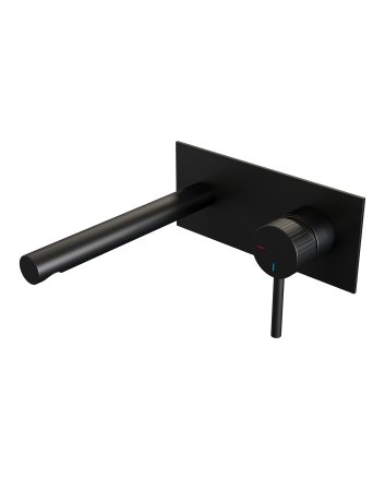 BRAUER Stripe inbouw wastafelmengkraan met rechte uitloop en afdekplaat model A1 mat zwart
