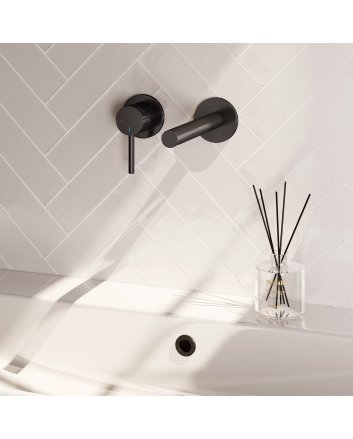 BRAUER Stripe inbouw wastafelmengkraan met rechte uitloop en rozetten model A2 mat zwart