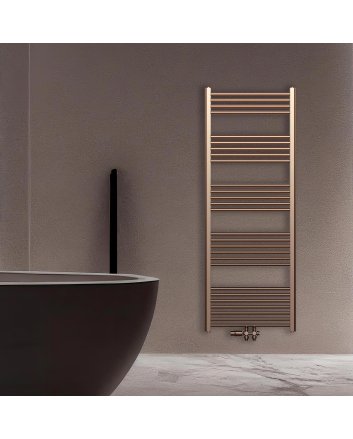 160x60 cm - 1050 Watt - Ecorad Handdoekradiator - Geborsteld Koper - Universal-6 aansluitpunten