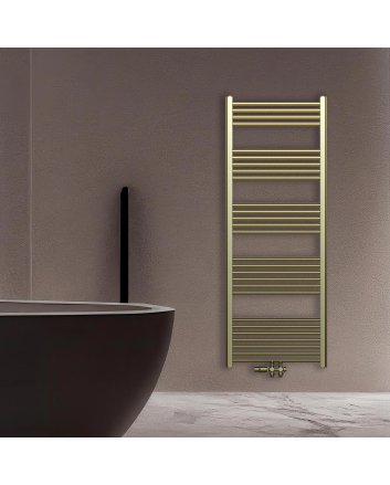 160x60 cm - 1050 Watt - Ecorad Handdoekradiator - Geborsteld Goud - Universal-6 aansluitpunten