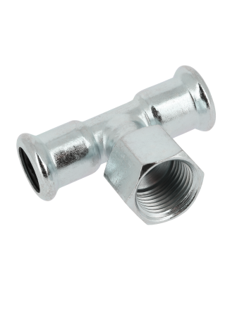 Bonfix Staalverzinkt Press x Binnendraad x Knel T-koppeling (CV) | 22 x 1/2 x 22