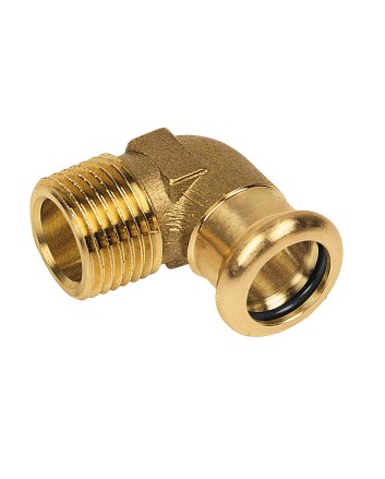 Bonfix Roodkoper Buitendraad x Press kniekoppeling (water) | 1/2 x 15