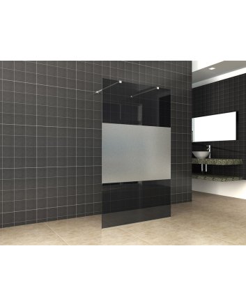 Slim glasplaat 900 x 2000 x 8 mm nano rookglas met melkglas middenband