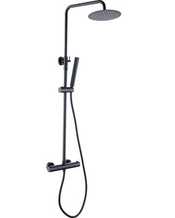 Twenty eco thermostatische regendoucheset opbouw rond mat zwart