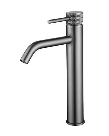 Wiesbaden Ribbd XL hoge wastafelmengkraan gunmetal