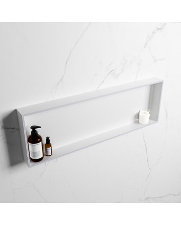 Mondiaz Easy Nis 89,5x29,5cm in solid surface kleur Cale | Talc. 1 vak  geschikt voor in- of opbouw