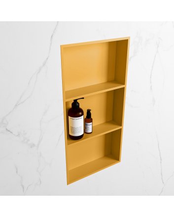 Mondiaz Easy Nis 59,5x29,5cm in solid surface kleur Ocher | Ocher. 3 vakken  geschikt voor in- of opbouw
