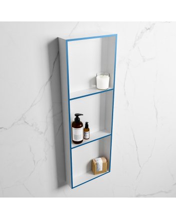 Mondiaz Easy Nis 89,5x29,5cm in solid surface kleur Jeans | Talc. 3 vakken  geschikt voor in- of opbouw