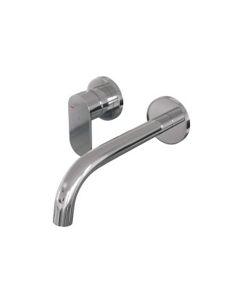 BRAUER Chrome Edition inbouw wastafelmengkraan met gebogen uitloop en rozetten model C2 chroom