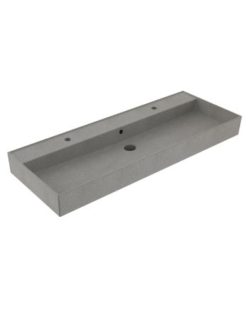 Sani DeLuxe Wastafel Edge Keramiek Warm Beton 120 enkele wasbak, zonder kraangat