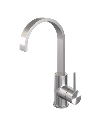 BRAUER Brushed Edition hoge opbouw wastafelmengkraan met draaibare platte uitloop model A RVS geborsteld PVD