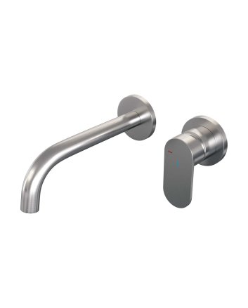BRAUER Brushed Edition inbouw wastafelmengkraan met gebogen uitloop en rozetten model C1 RVS geborsteld PVD