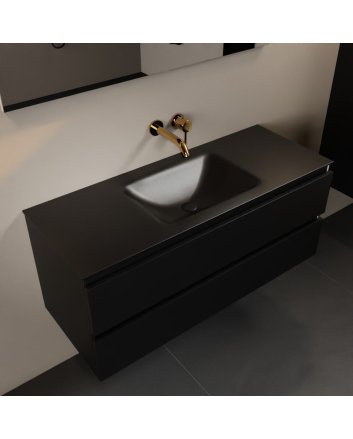 Mondiaz Aivy 120cm badmeubel Urban, wastafel Urban solid surface midden zonder kraangat
