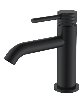 Ribbd fonteinkraan 1/2" mat zwart