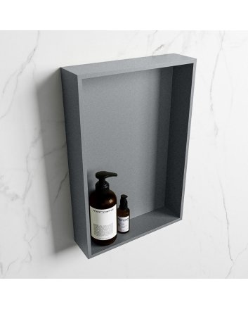 Mondiaz Easy Nis 44,5x29,5cm in solid surface kleur Plata | Plata. 1 vak  geschikt voor in- of opbouw