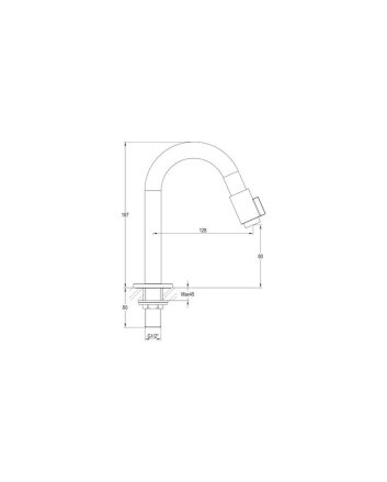 Sani DeLuxe Fonteinkraan opbouw Victory Chroom