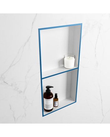 Mondiaz Easy Nis 59,5x29,5cm in solid surface kleur Jeans | Talc. 2 vakken geschikt voor in- of opbouw