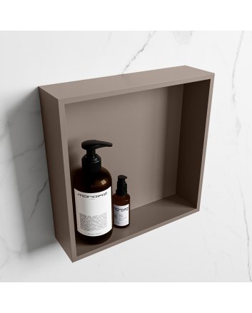 Mondiaz Easy Nis 29,5x29,5cm in solid surface kleur Smoke | Smoke. 1 vak geschikt voor in- of opbouw