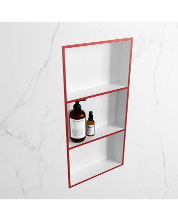 Mondiaz Easy Nis 59,5x29,5cm in solid surface kleur Fire | Talc. 3 vakken  geschikt voor in- of opbouw